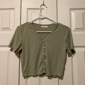 Sage Short Sleeve Crop Top